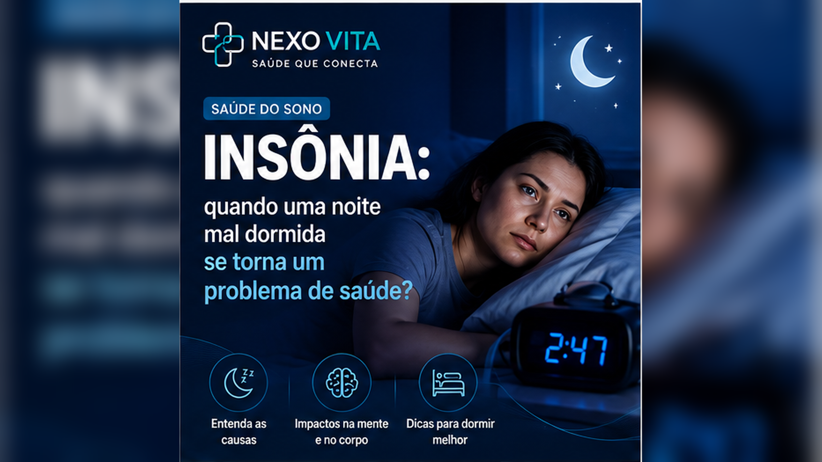 Pessoa acordada durante a noite com dificuldade para dormir
